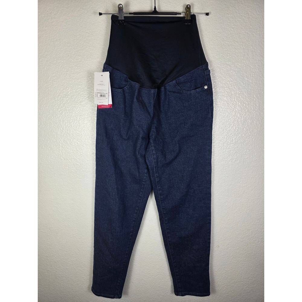Ingrid & Isabel Maternity Jeans‎ 4 28 Dark Indigo 80s Slim Crossover Panel